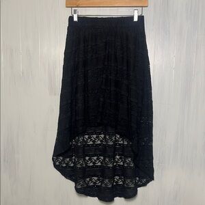 Hot Topic Black Whimsigoth Witchy High Low Lace Skirt Size Small‎